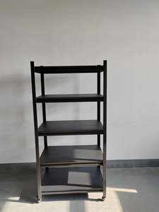 Étagères d'<span class=keywords><strong>angle</strong></span> en acier pour la maison, sol multicouche, noir, supermarché, entrepôt, présentoir, rangement, livres, organisateur - Product Image 2