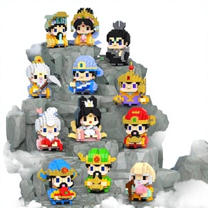 Figuras de Jade del Dios de la Riqueza y la Fortuna, Pequeños <span class=keywords><strong>Inmortales</strong></span> del Emperador, Bloques de Construcción de Micropartículas de Plástico ABS, Juguetes Educativos - Product Image 1