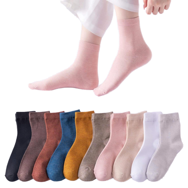 Unisex Solid Color Breathable Quick Dry Anti-Odor Plain Bamboo Socks Crew Anti-Slip Design Custom Spandex Casual Autumn