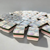 Jeu de Mahjong Américain 166 Tuiles 4 Couches Nacre d'Abalone Iridescent Spirale Bambou Acrylique Mah Jongg OEM