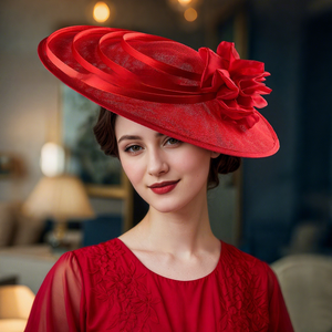 Chapeau de cérémonie jacquard uni pour <span class=keywords><strong>femme</strong></span>, style euro-américain de luxe léger, toutes saisons, pour courses hippiques <span class=keywords><strong>et</strong></span> église - Product Image 1
