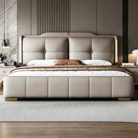 Lit double en bois moderne et populaire avec tiroirs, cadre de lit king size en cuir, ensemble de meubles de chambre à coucher, vente en gros à prix abordable