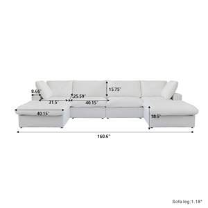 Gran oferta, muebles modernos para el hogar, sofá de tela informal, sofá en forma de L, juego de sofá gris para sala de estar - Product Image 3