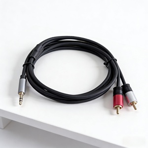 Cable de Audio de 3.5mm a 2 Conectores <span class=keywords><strong>RCA</strong></span>, Varias Longitudes, Venta al Por Mayor de Fábrica - Product Image 1