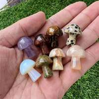 Vente en gros de champignons en cristal de pierre naturelle sculptés à la main, miniatures, polis, pour la sculpture