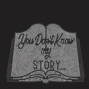 Hot Fix You Don't Know My Story Book Plantilla de diamantes de imitación Diseñ<span class=keywords><strong>o</strong></span> ostentoso Calcomanía de cristal Plantilla Strass Transferencia de libros de diamantes de imitación - Product Image 1