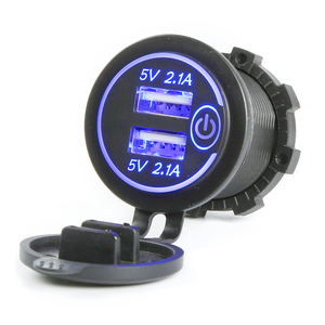 Auto RV 5V 4.2A anillo de luz LED enchufe de doble puerto teléfono móvil USB cargador de coche cargador de enchufe para coche motocicleta autobús barco marino - Product Image 1