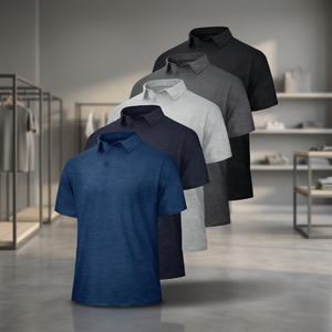 Camisa de Golf para Hombre, de Manga Corta, Tejida, de Poliéster, de Color Sólido, de Secado Rápido, Transpirable, con Botones, Higroscópica - Product Image 3