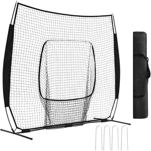 Rete da allenamento per baseball <span class=keywords><strong>e</strong></span> softball da 2,1 m x 2,1 m con telaio ad arco, borsa per il trasporto <span class=keywords><strong>e</strong></span> area di battuta per esercitarsi nel colpo <span class=keywords><strong>e</strong></span> nel lancio - Product Image 4