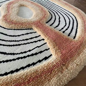 <span class=keywords><strong>Tapis</strong></span> <span class=keywords><strong>de</strong></span> luxe faits main en laine <span class=keywords><strong>de</strong></span> <span class=keywords><strong>bambou</strong></span>, à boucles, couleur unie, modernes, noués à la main, antidérapants, écologiques, pour la maison, sur mesure en usine - Product Image 1