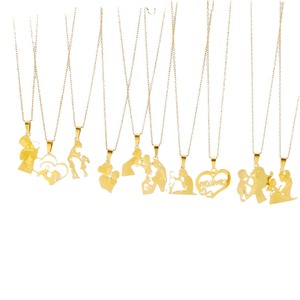 Collier pendentif en acier inoxydable doré avec lettres d'amour en forme de cœur, cadeau <span class=keywords><strong>pour</strong></span> la fête des Mères et Thanksgiving, <span class=keywords><strong>pour</strong></span> femme et <span class=keywords><strong>maman</strong></span> - Product Image 6