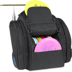 BSCI Factory Disc Gym Sport Golf Shoulder Bag Disc Carrier Golf Bag With Retriever Holder Storage Organizer CD Storage Backpack