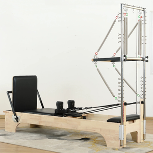 Équipement d'entraînement de yoga en bois maison réformateur de Pilates avec tour, lit demi-trapèze à pied réglable pour <span class=keywords><strong>machine</strong></span> de studio - Product Image 2