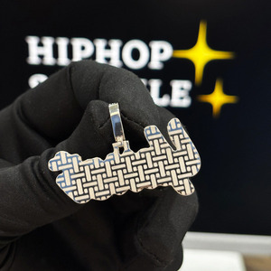 Custom <b>Name</b> Pendant 1.9 Inch Iced Out Moissanite Hip Hop Jewelry 925 Sterling Silver Luxury Bling <b>Chain</b> Pendant for Men Women - Product Image 2
