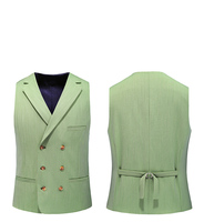 Costume de mariage sur mesure 3 pièces vert croisé respirant grande taille coupe ajustée pour homme