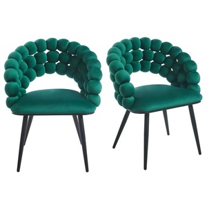 Silla de Comedor Moderna para Restaurante Comercial con Tapicería de Terciopelo, Respaldo Hueco Acolchado y Patas de Metal Resistentes - Product Image 6