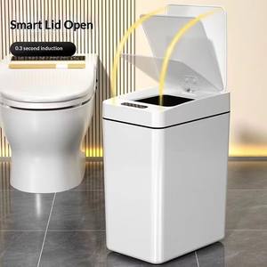 Cubo de Basura Inteligente con Sensor de Movimiento Sin Contacto para Cocina y Oficina, Capacidad de 15L, Funciona con Batería, Cubo de Basura de Plástico para Baño - Product Image 1