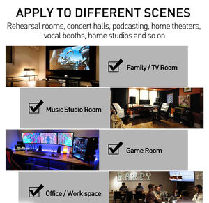 Panneaux acoustiques en mousse en forme de coin, design moderne, 52 pièces, 1\" x 12\" x 12\", panneaux insonorisants anti-bruit - Product Image 6