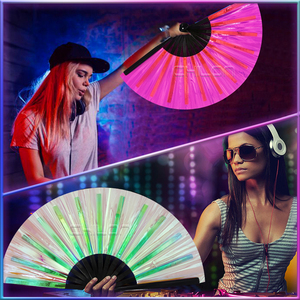 Tùy Chỉnh Gấp Tay Rave Fan Clack Cầm Tay Rave Fan Ba Chiều Laser Màu Sắc Sơn Cho Lễ Hội Cầu Vồng Trang Phục Disco - Product Image 5