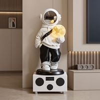 Statue de sol en résine Tonfo, écologique, peinte, moderne, de luxe, en forme d'astronaute, avec haut-parleur intégré pour meuble TV et décoration intérieure