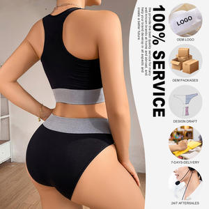 Ensembles soutien-gorge et culotte en gros pour femmes – Ensemble de sous-vêtements de yoga côtelés respirants et sans couture – Ensembles soutien-gorge de sport et culottes pour femmes - Product Image 6