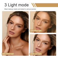 Desain baru 9 hitam dinding dipasang make-up cermin 10X pembesar USB pengisian dua sisi LED Light 3 mode cahaya cermin kosmetik
