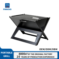 Barbecues Pinnovo en acier inoxydable, grils de barbecue, grils à charbon de bois pliables pour la randonnée en plein air, réchauds de camping portables