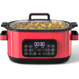 Casserole multifonction programmable 6,5 QT 1250W avec couvercle en verre trempé pour cuisson sous vide, rôtissage, cuisson au four, sauté, yaourt et maintien au chaud - Product Image 4