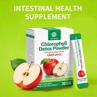 Poudre de détox à la chlorophylle OEM favorise la détoxification, soutient le nettoyage intestinal, renforce l'immunité, complément pour la santé intestinale
