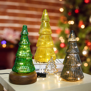 New Small Glass <b>Christmas</b> <b>Tree</b> with Luminous Decorative Lights Counter Window <b>Desktop</b> <b>Christmas</b> Scene Decorations - Product Image 3