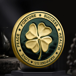 WOWEI quadrifoglio di elefante monete Commemorative tridimensionali in rilievo in metallo laccato artigianato in ferro placcato a tema angelo - Product Image 1