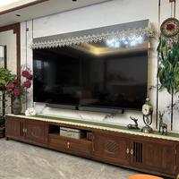 Nouvelle housse de télévision en maille transparente de style européen personnalisable, avec bordure en dentelle, pour meuble TV, chemin de table, armoire à chaussures