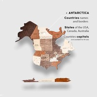 Carte du monde en bois 3d grande décoration murale en bois idée cadeau de pendaison de crémaillère art mural en bois