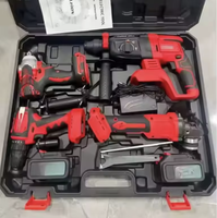 Ensemble d'outils électriques sans fil 5 en 1 : perceuse sans balais au lithium, clé à chocs haute puissance, meuleuse d'angle, batterie incluse