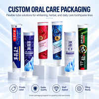 Tube de dentifrice en aluminium et plastique de qualité alimentaire, toucher doux, 50 ml, bouchon à vis, logo personnalisé imprimé UV, emballage pour soins bucco-dentaires