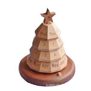 Junru Wooden Christmas Tree <b>Calendar</b> Rotating Perpetual Desktop Decoration For Time Management And Holiday Countdown - Product Image 2