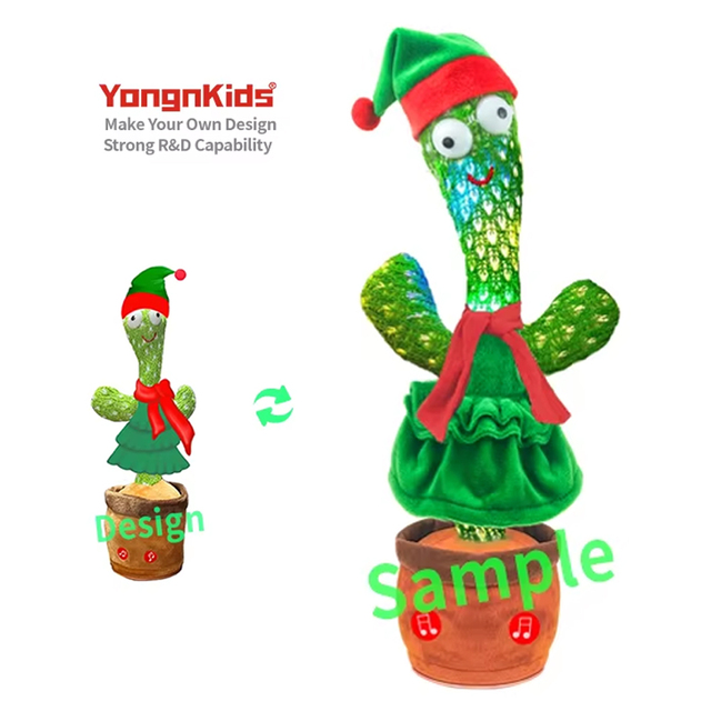 Electric Talking Cactus Plush Toy 100% Polyester USB Charging Birthday Party Decoration Cute Shaking Head Dancing Novelty Gifts