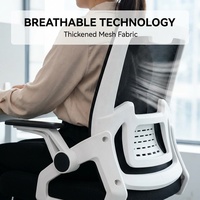 Chaise de bureau ergonomique AOR réglable en hauteur, inclinable, en tissu maillé, pour la maison, les conférences et les e-sports