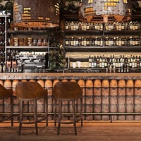 Nordisches Design Kommerzielle Gastronomie Hotel Freizeit Sessel Bankett Holz Restaurant Möbel Bistro Bar Esstisch Stühle Set