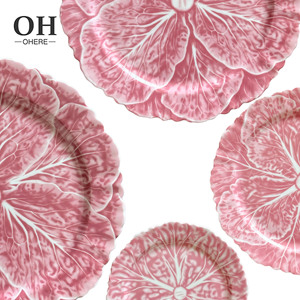 <span class=keywords><strong>Assiette</strong></span> <span class=keywords><strong>de</strong></span> présentation élégante en porcelaine rose à motif <span class=keywords><strong>de</strong></span> chou et <span class=keywords><strong>de</strong></span> <span class=keywords><strong>feuille</strong></span>, 4 tailles, pour cadeau - Product Image 3