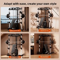 Machine d'entraînement multifonctionnelle intégrée en acier pour petits oiseaux, rack à squats, crossover de câbles, équipement de gym à domicile, cadre complet