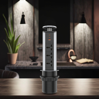 Nouvelle prise de courant universelle escamotable 10/16A avec chargeur USB PD 67W, 2 ports TYPE-C et 1 port USB-A, prise de table avec prises US/EU/UK/AU