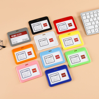 Porte-carte d'identité multicolore, étui rigide pour badge avec cordon, transparent double face, logo personnalisé en gros