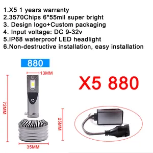 X5 H4 H7 H11 100W Car araba kamyon LED farlar CSP H1 H3 H7 H11 9005 9006 9012 H4 Canbus H7 Led sis far Bulb12V 24V