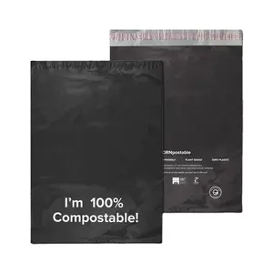 Custom sacchetto di plastica posta di polymailer riciclata eco friendly compostabili nero biodegradabile poly mailer