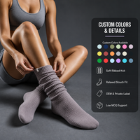 Maßgefertigte Scrunch-Socken Atmungsaktive Weiche Gepolsterte Slouch-Socken für Damen Großhandel OEM-Logo Mädchen Verpackungsdesign Socken