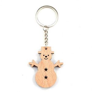 Porte-clés de Noël en bois, décoration en bois, pendentif cerf, porte-clés créatif pour sapin de Noël, accessoires en bois - Product Image 3