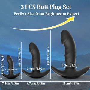 Anal-<span class=keywords><strong>Plug</strong></span>-Set Sexspielzeug 3-teilig Silikon Anal-Trainingskit für Fortgeschrittene mit Ausgestelltem Sockel Prostata-Spielzeug Analkugeln Anal-Toy - Product Image 6