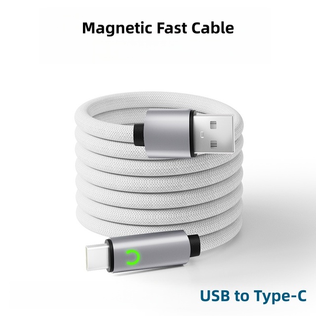 Strong Magnet Cable Braided USB 60w Data Cable USB-A to Type-c Fast Charging Magnetic Cable for IPhone 17 16 15 Pro Max SamSung