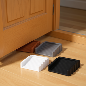 Ensemble de 4 butées de porte en plastique, résistantes au vent, à fixation au sol, design créatif, pour la sécurité des portes, protection anti-collision - Product Image 3